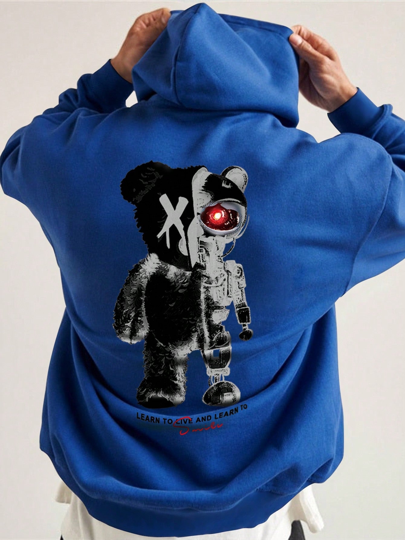 Manfinity Men's Cartoon Bear Hooded Leisure Sweatshirt