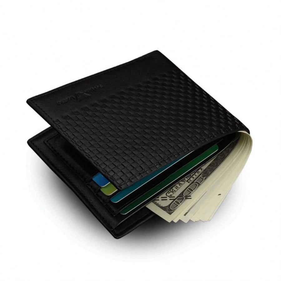 New Arrival Online Men's Short Wallet Made Of High-grade Woven Material With Korean-style Splicing Design Wholesale