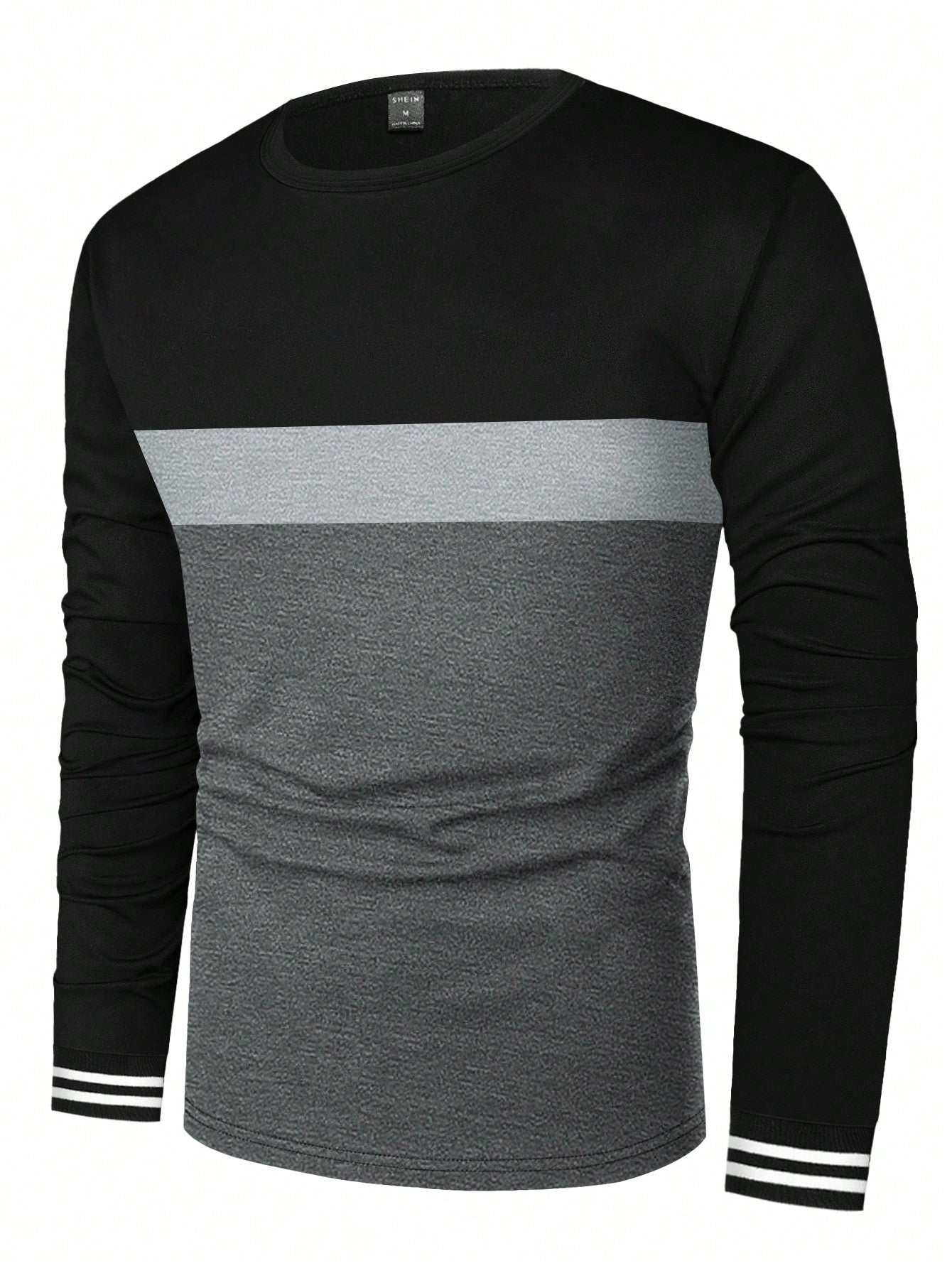 Manfinity Homme Men Color Block Striped Trim Tee