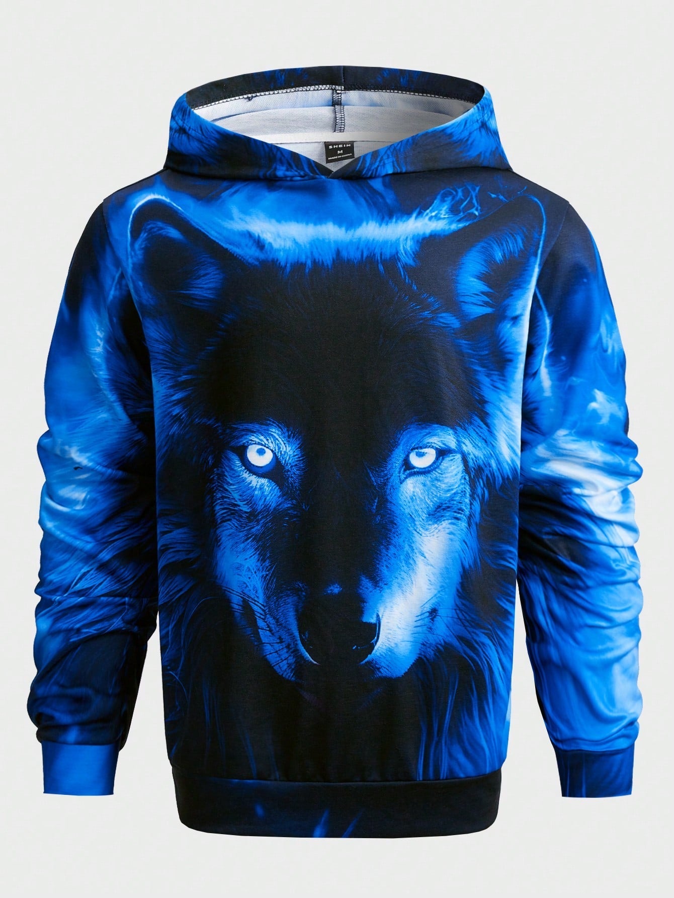 Manfinity Men Wolf Print Hoodie