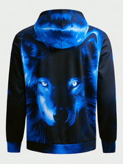 Manfinity Men Wolf Print Hoodie