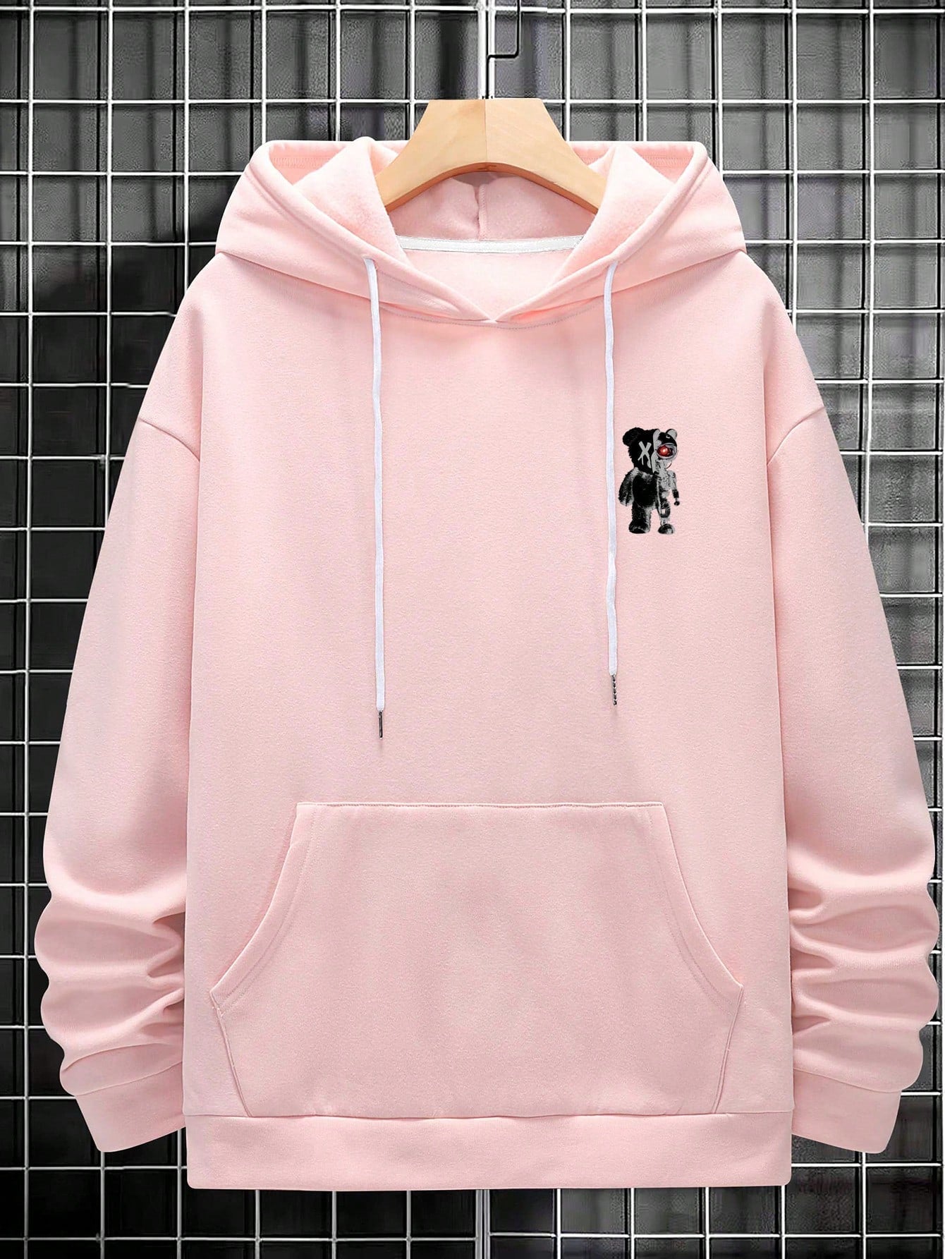 Manfinity Men's Cartoon Bear Hooded Leisure Sweatshirt