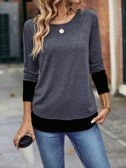 Frenchy Colorblock Round Neck Tee