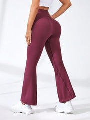 Wide Waistband Flare Leg Pants