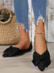 Women's Soft-sole Peas Shoes 2023 New Style Fashionable And Versatile Comfortable Spring Pointed Shallow-mouth Flat Black Flats Large Size Loafers