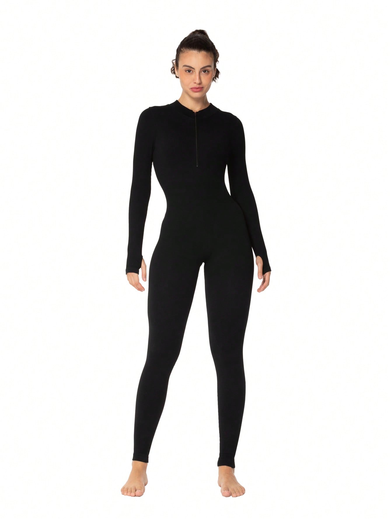 Women's Seamless Yoga Fitness Sports Tight Long Sleeve Jumpsuit