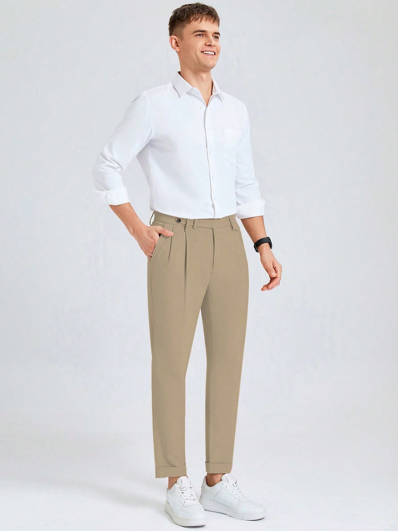 Manfinity Mode Men's Slim Fit Business Dress Pants