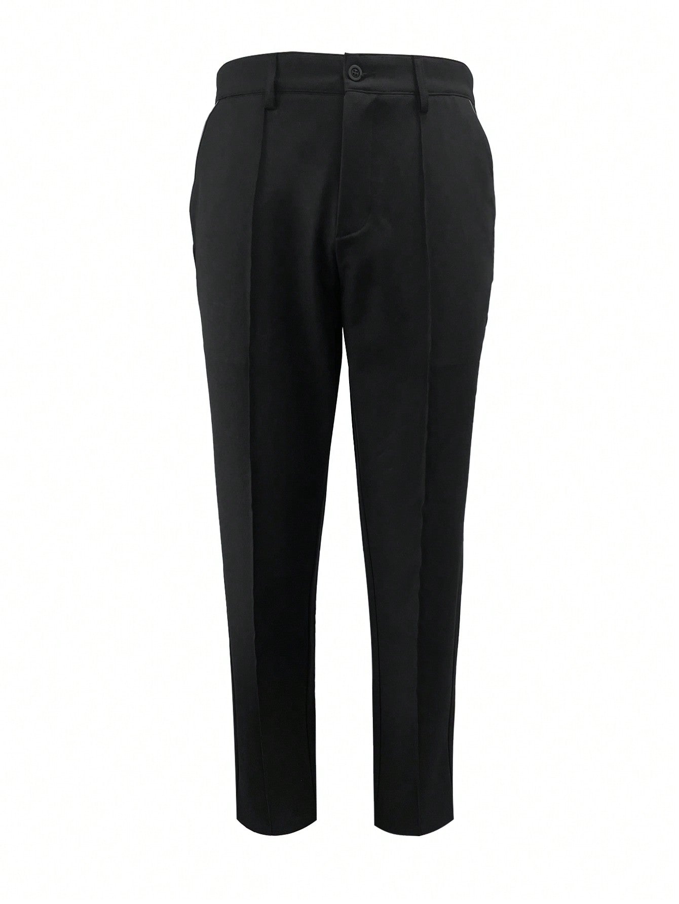 Manfinity Mode Men Solid Slant Pocket Cropped Suit Pants