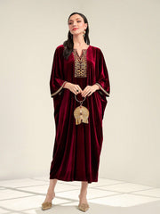 Najma Notched Neck Batwing Sleeve Kaftan