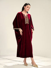 Najma Notched Neck Batwing Sleeve Kaftan