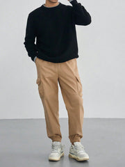 DAZY Men Flap Pocket Side Drawstring Waist Cargo Pants