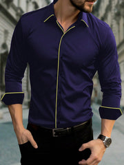 Manfinity Mode Men Contrast Trim Button Up Shirt