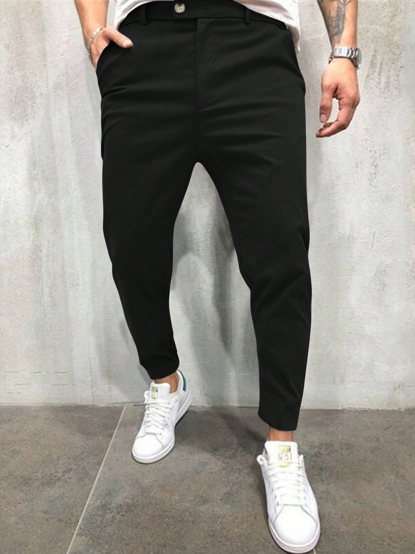 Manfinity Mode Solid Color Suit Pants