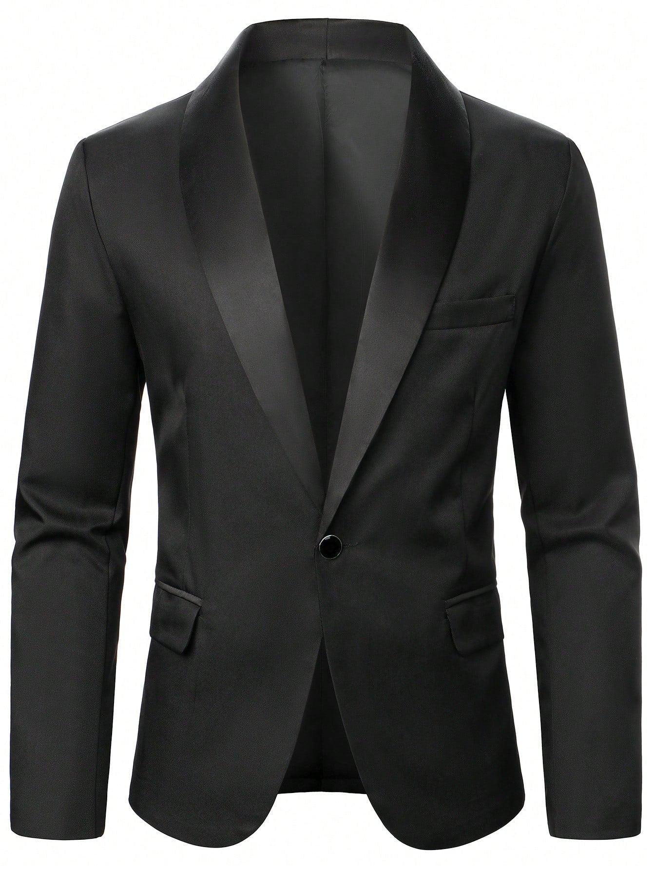 Manfinity Mode Men's Shawl Collar Suit Jacket And Trousers Set