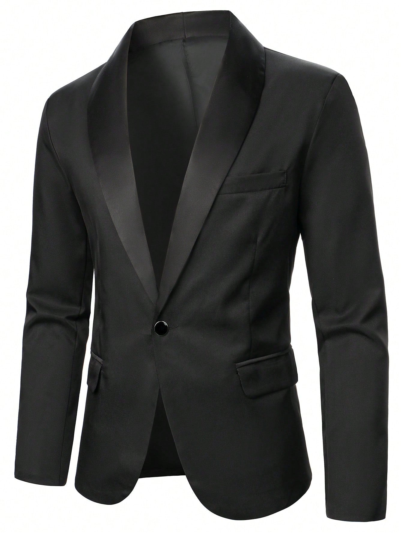 Manfinity Mode Men's Shawl Collar Suit Jacket And Trousers Set