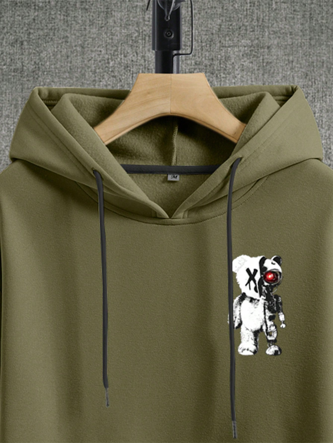 Manfinity Men's Cartoon Bear Hooded Leisure Sweatshirt