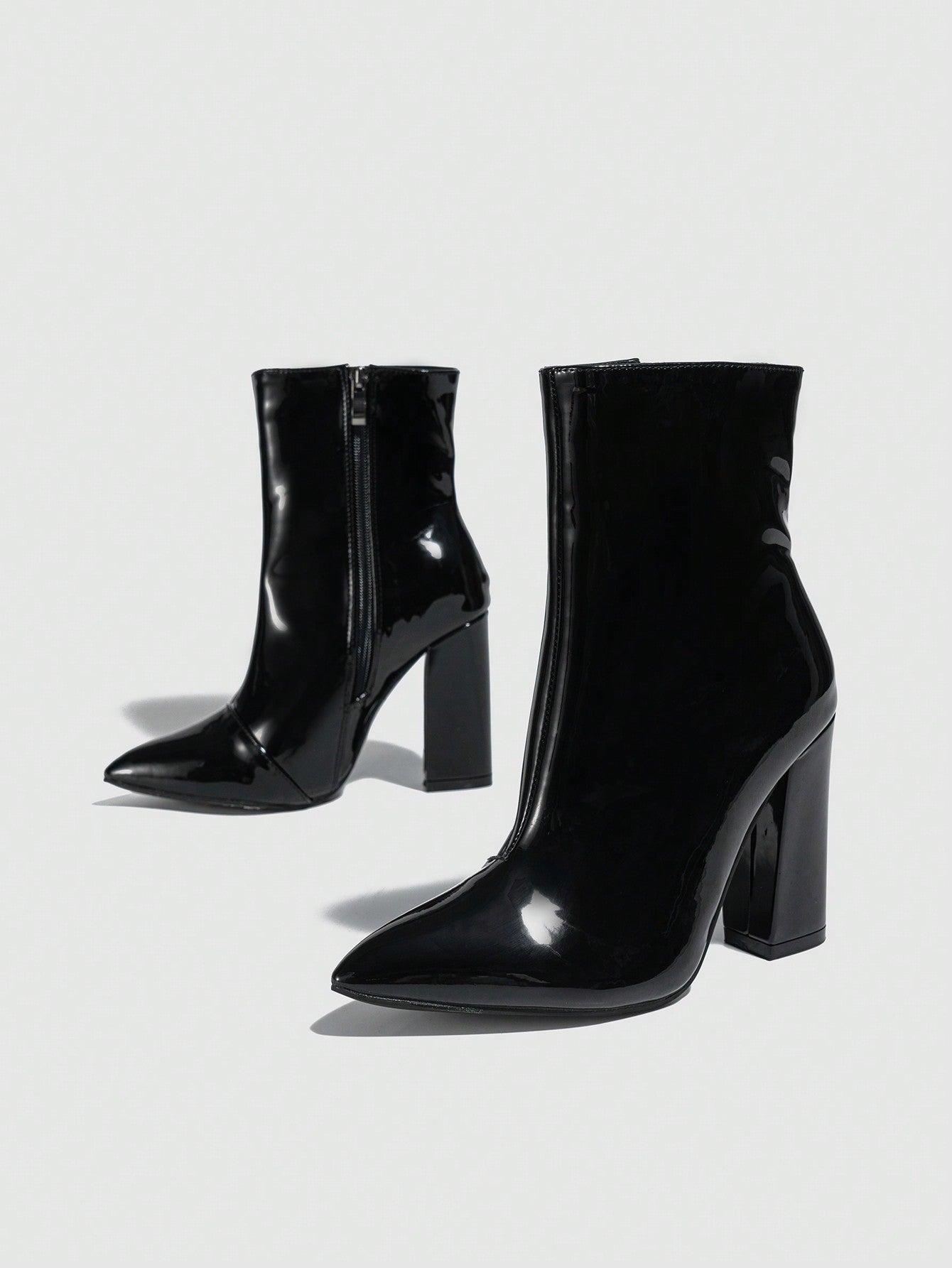 Classic Black Chunky Heel Ankle Boots