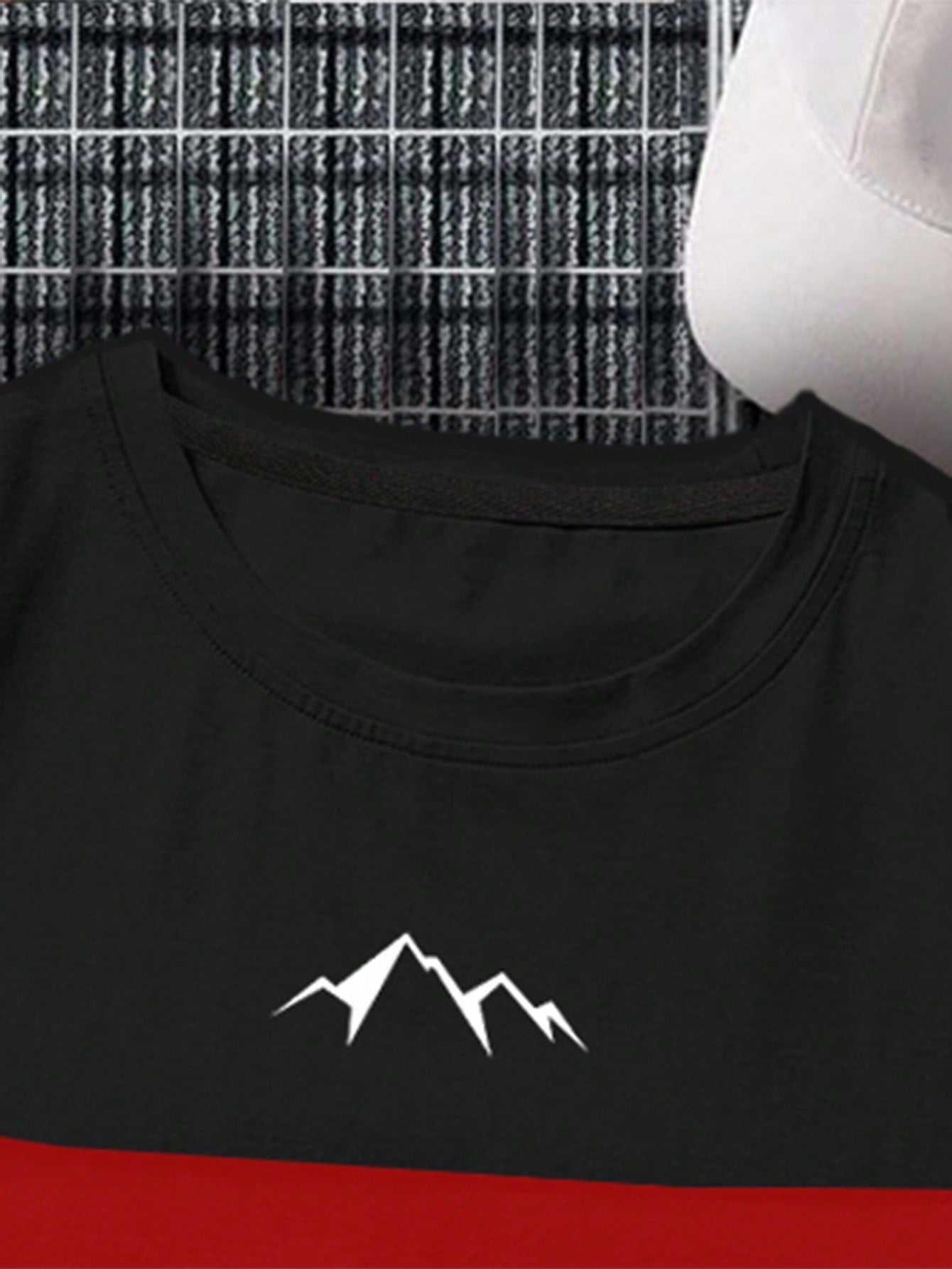 Manfinity Homme Men Color Block Mountain Print Tee