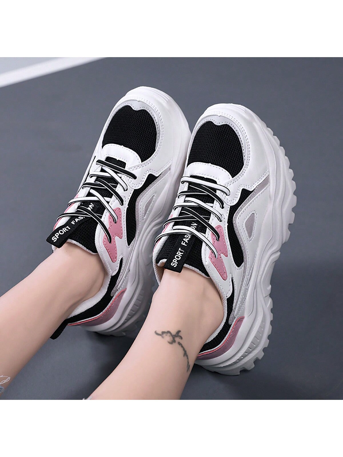 Women'S Dad Sneakers, Fashionable Trendy Sports Leisure Women'S Shoes, Thick-Soled And High-Heeled Running Shoes, White