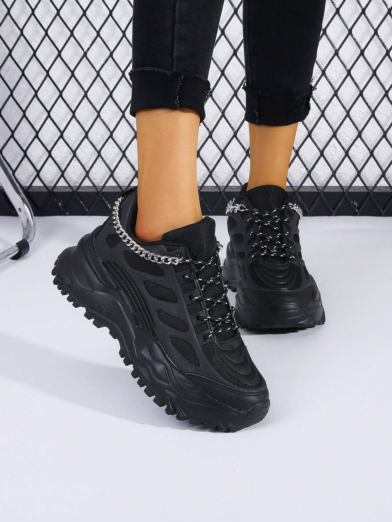 Unique, Creative, Fashionable, Simple And Comfortable Women's Walking Shoes With Wedge And Thick Sole; Dad Sneakers Style