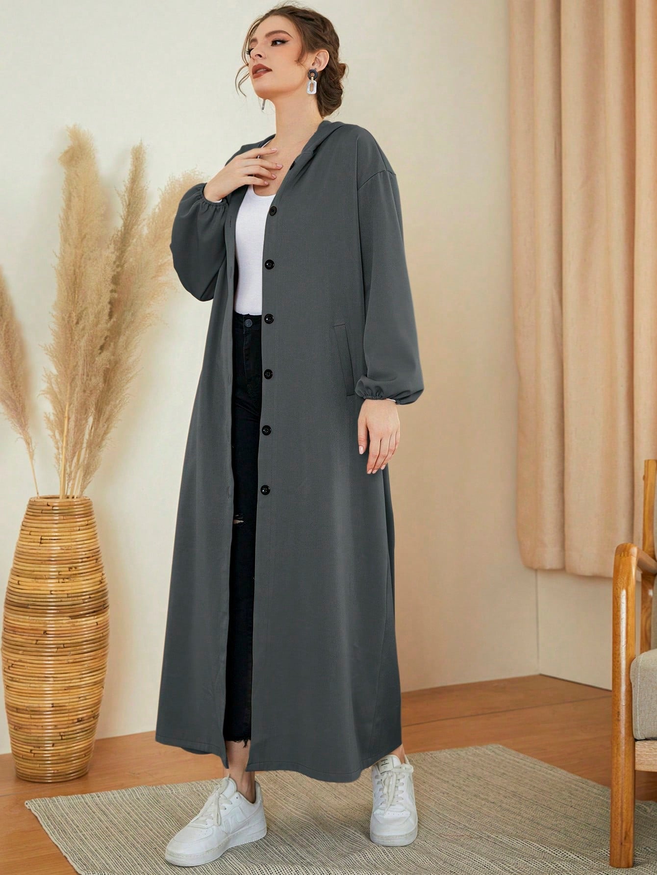 Mulvari Women's Single-breasted Arab Abaya