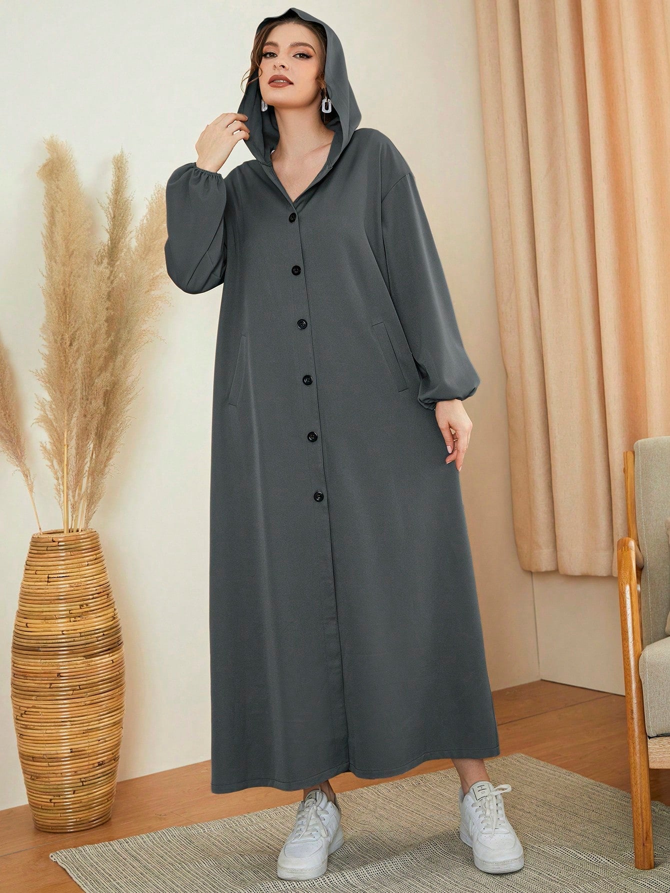 Mulvari Women's Single-breasted Arab Abaya