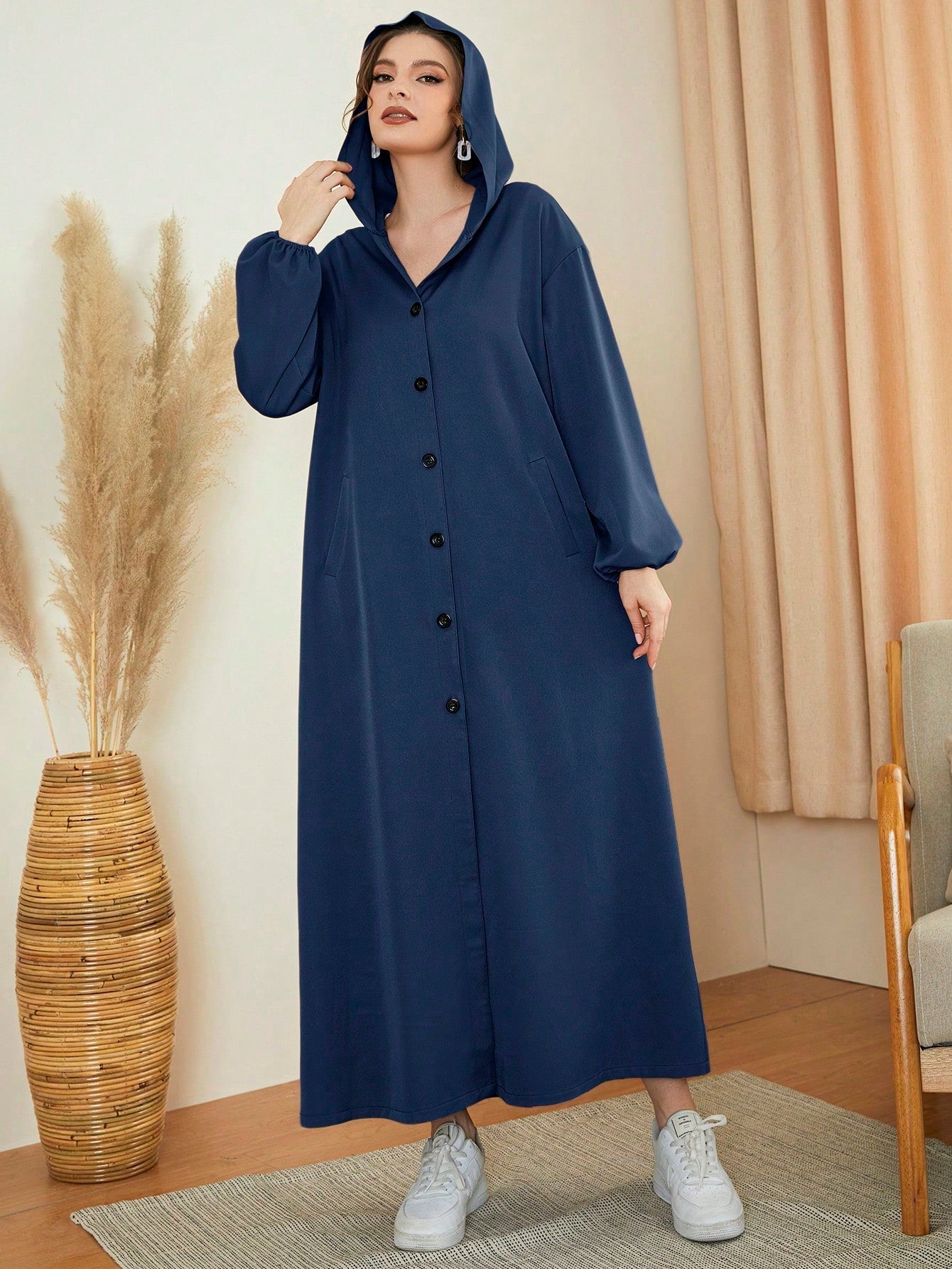 Mulvari Women's Single-breasted Arab Abaya