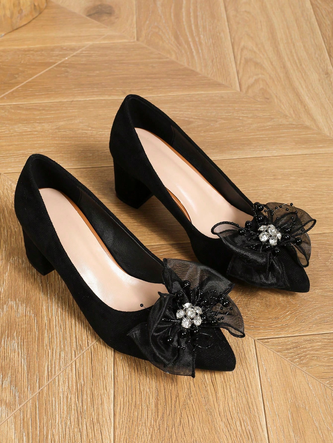 Women's High Heel Pumps, Bowknot Decor Pointed Toe Pumps