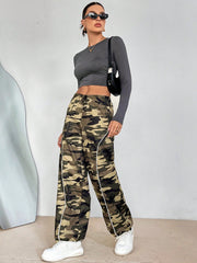 Essnce Women's Camouflage Drawstring Waist Long Pants