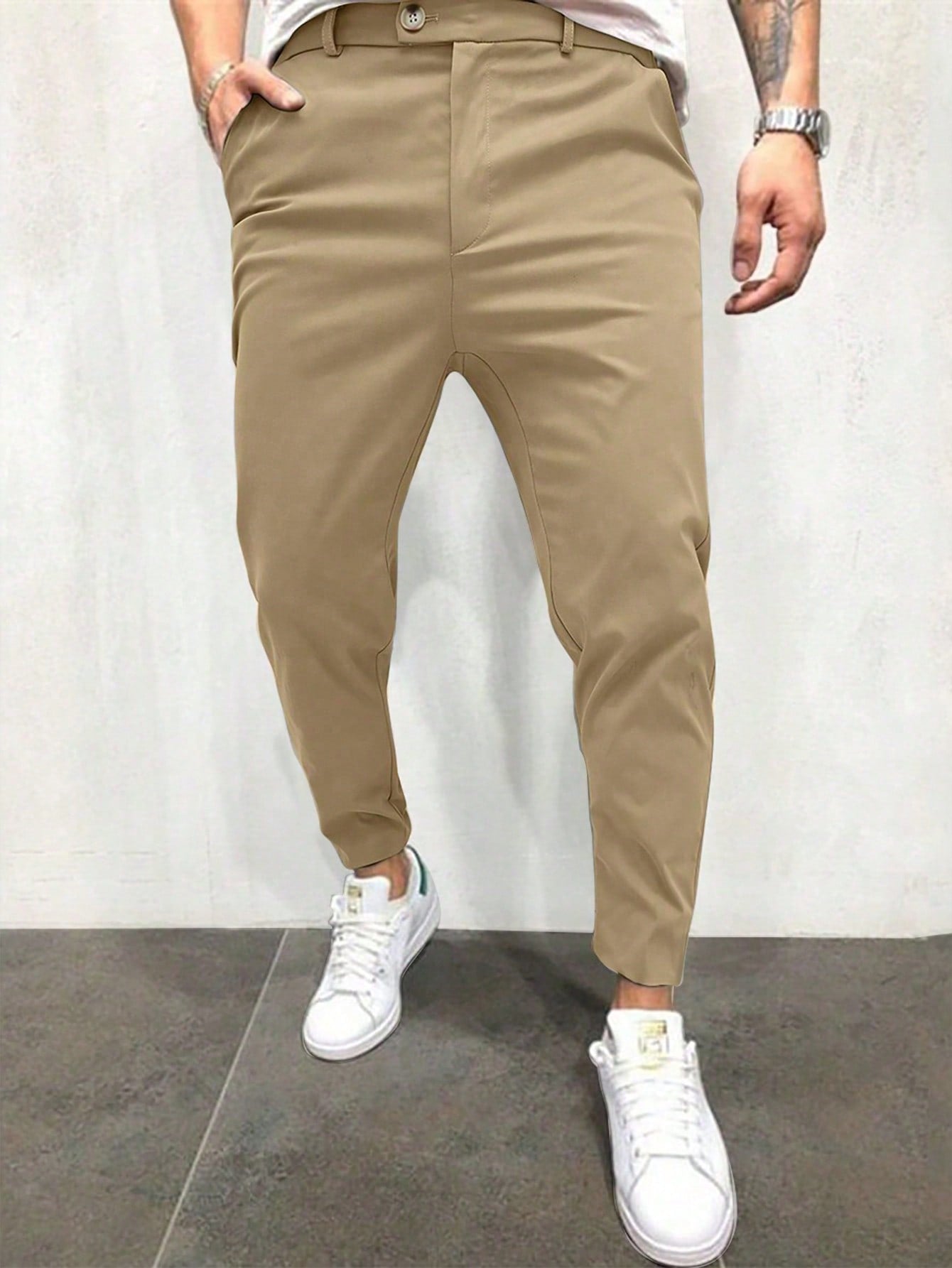 Manfinity Mode Solid Color Suit Pants