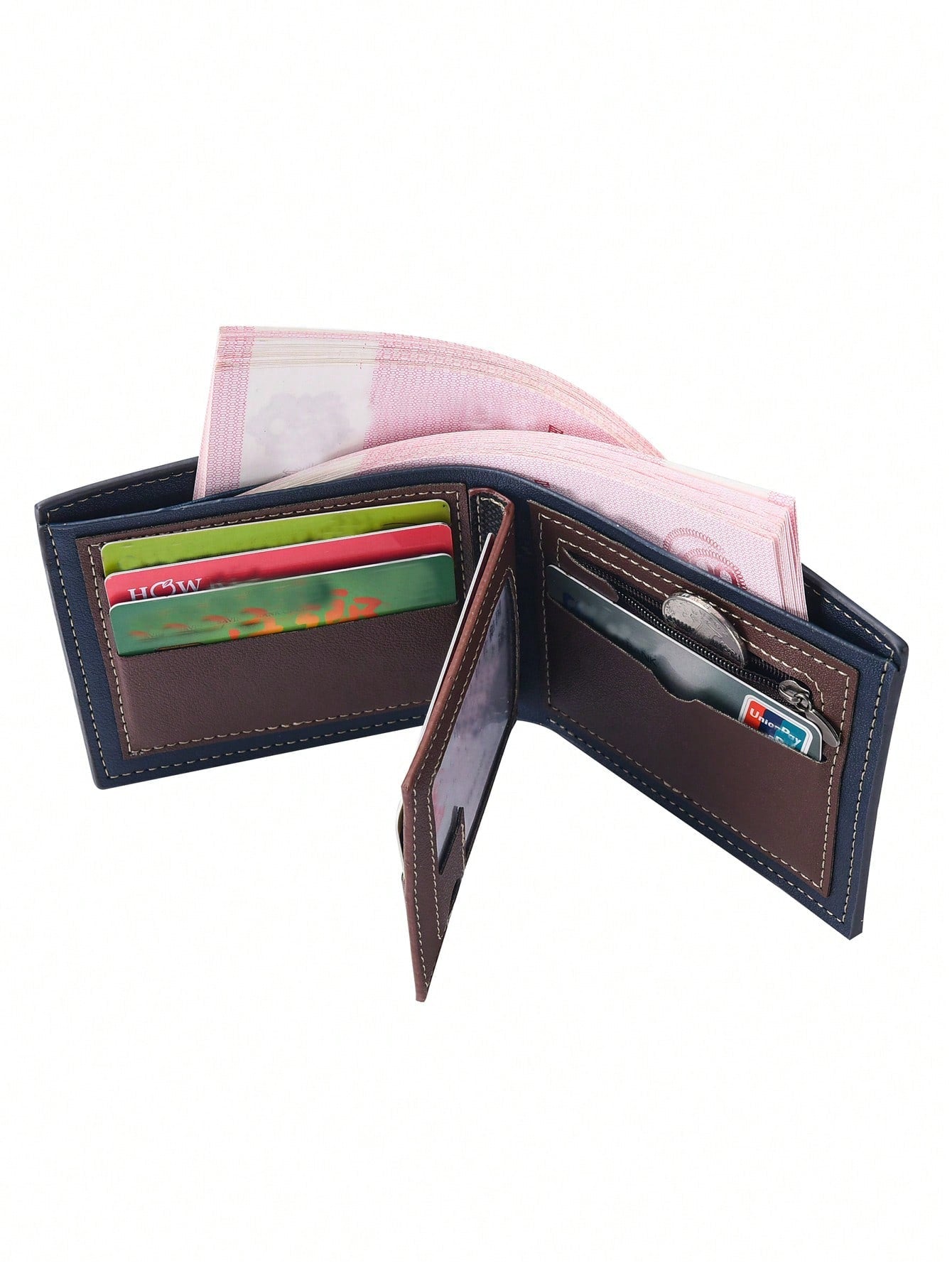 Men's Short Wallet With Multiple Card Slots, Fashionable And High-end, Coin Pocket With Zipper, Card And Id Holder