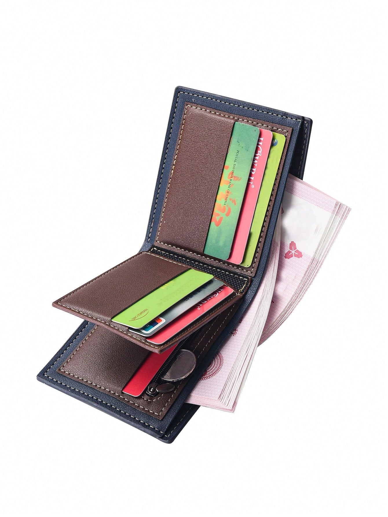 Men's Short Wallet With Multiple Card Slots, Fashionable And High-end, Coin Pocket With Zipper, Card And Id Holder