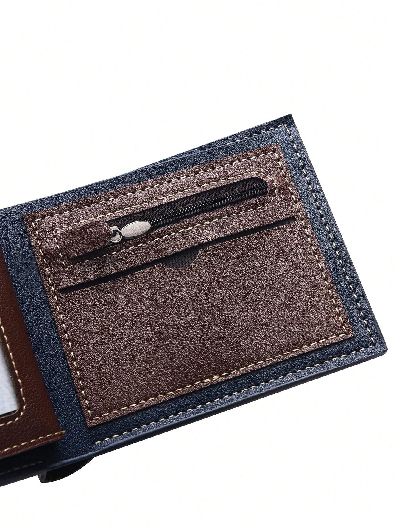 Men's Short Wallet With Multiple Card Slots, Fashionable And High-end, Coin Pocket With Zipper, Card And Id Holder