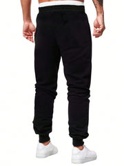 Men's Fashionable Rose & Letter & Smiling Face Printed Drawstring Waist Jogger Pants