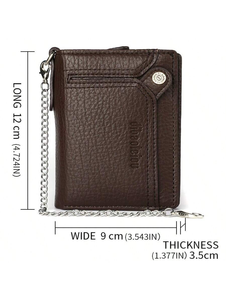 New Anti-Theft Chain Wallet Men'S European And American Retro Wallet Driver'S License Card Bag Zipper Coin Purse Men'S Style