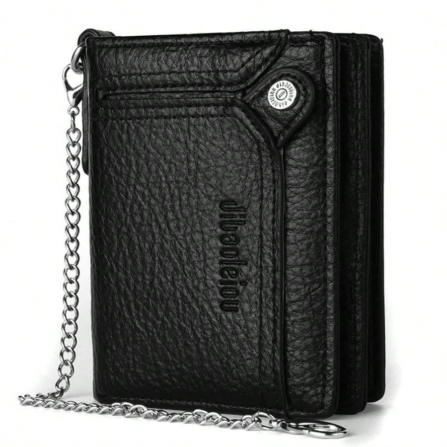 New Anti-Theft Chain Wallet Men'S European And American Retro Wallet Driver'S License Card Bag Zipper Coin Purse Men'S Style