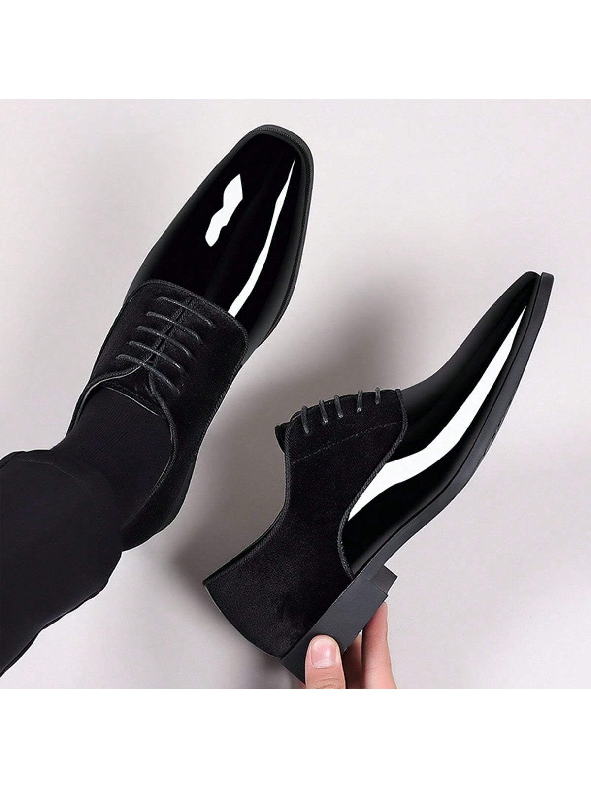 New Arrival Men's Formal Business Pu Leather Shoes, Lightweight Trendy Dress Shoes, Low Cut, British Style, Pointed Toe, Wedding Groom Shoes