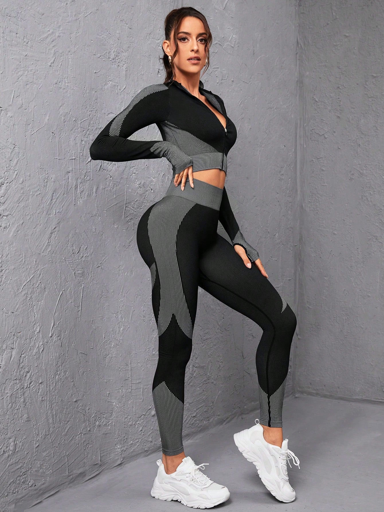 Women's Striped Colorblock Athletic Tracksuit