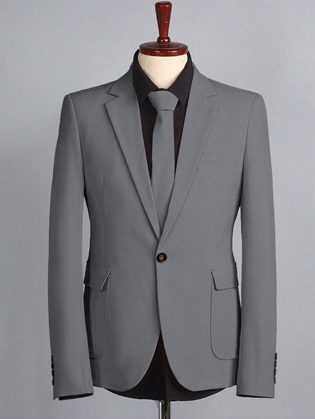 Men's Pure Color One-button Slim Fit Suit Set