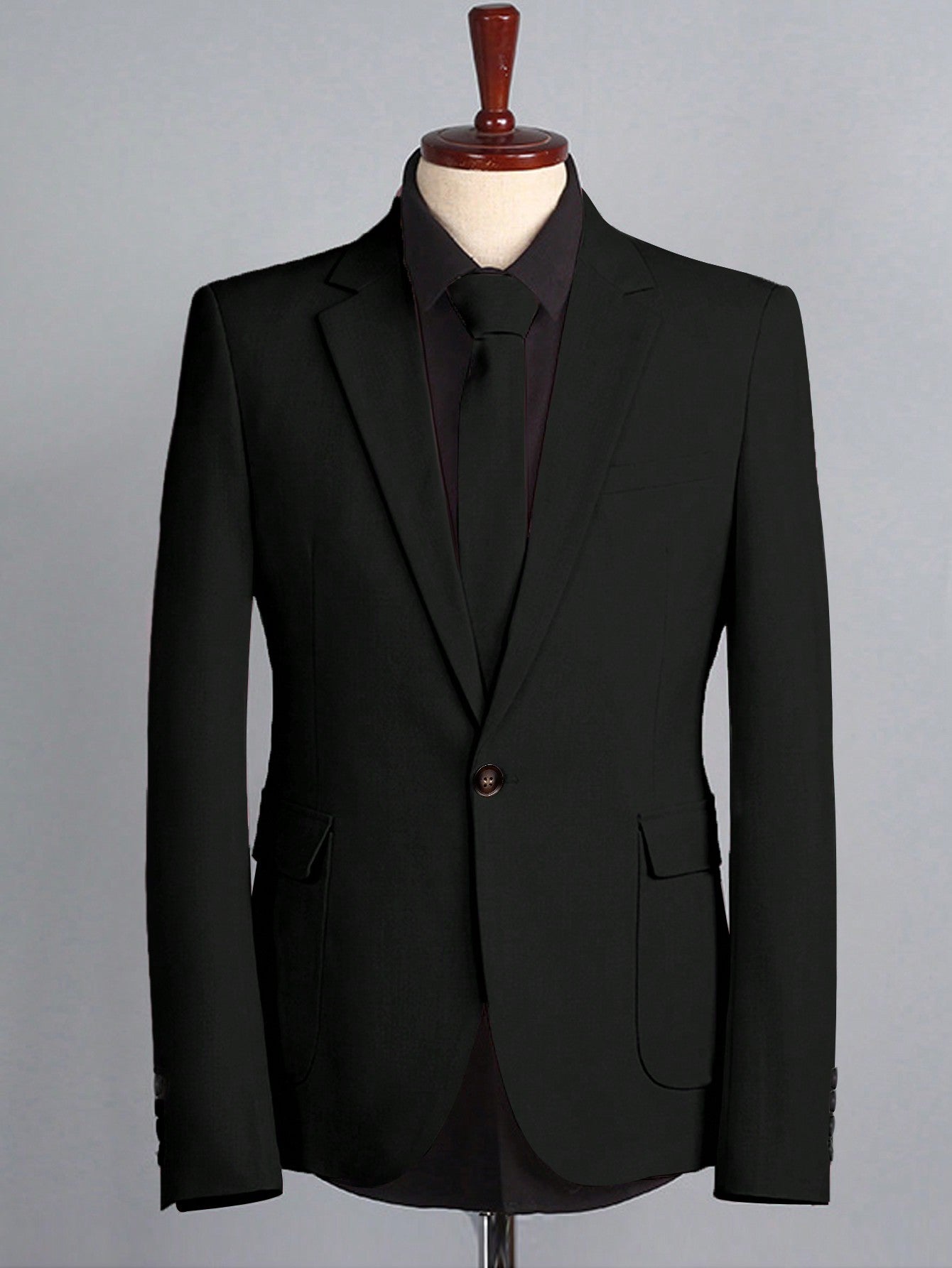 Men's Pure Color One-button Slim Fit Suit Set