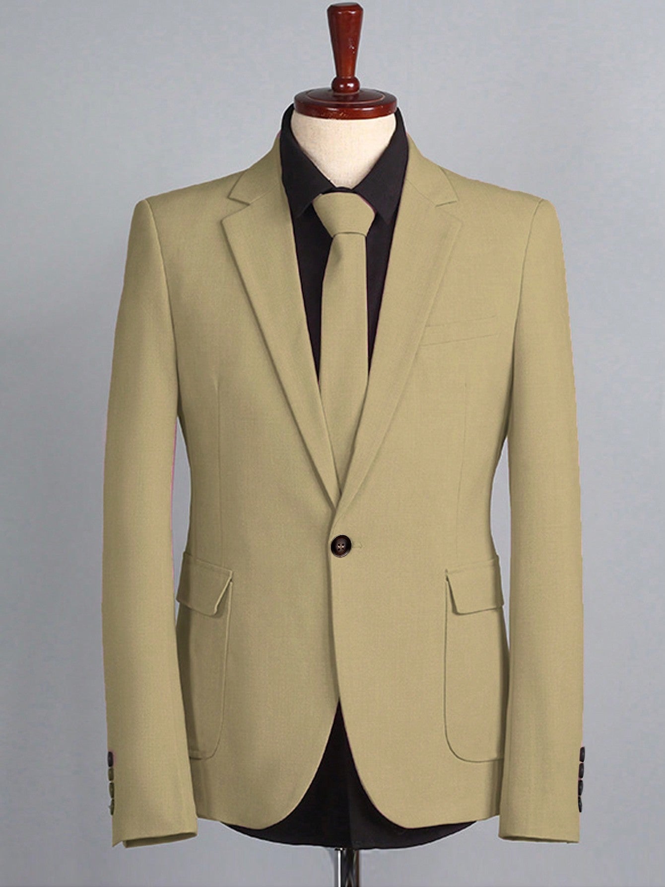 Men's Pure Color One-button Slim Fit Suit Set