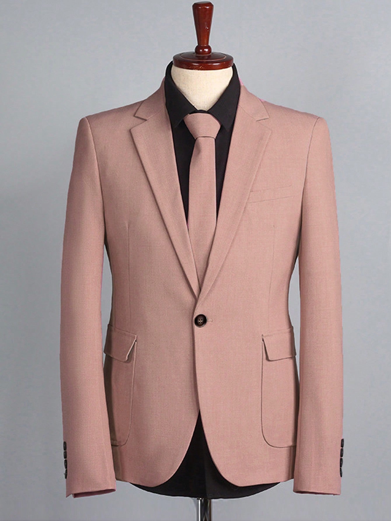 Men's Pure Color One-button Slim Fit Suit Set