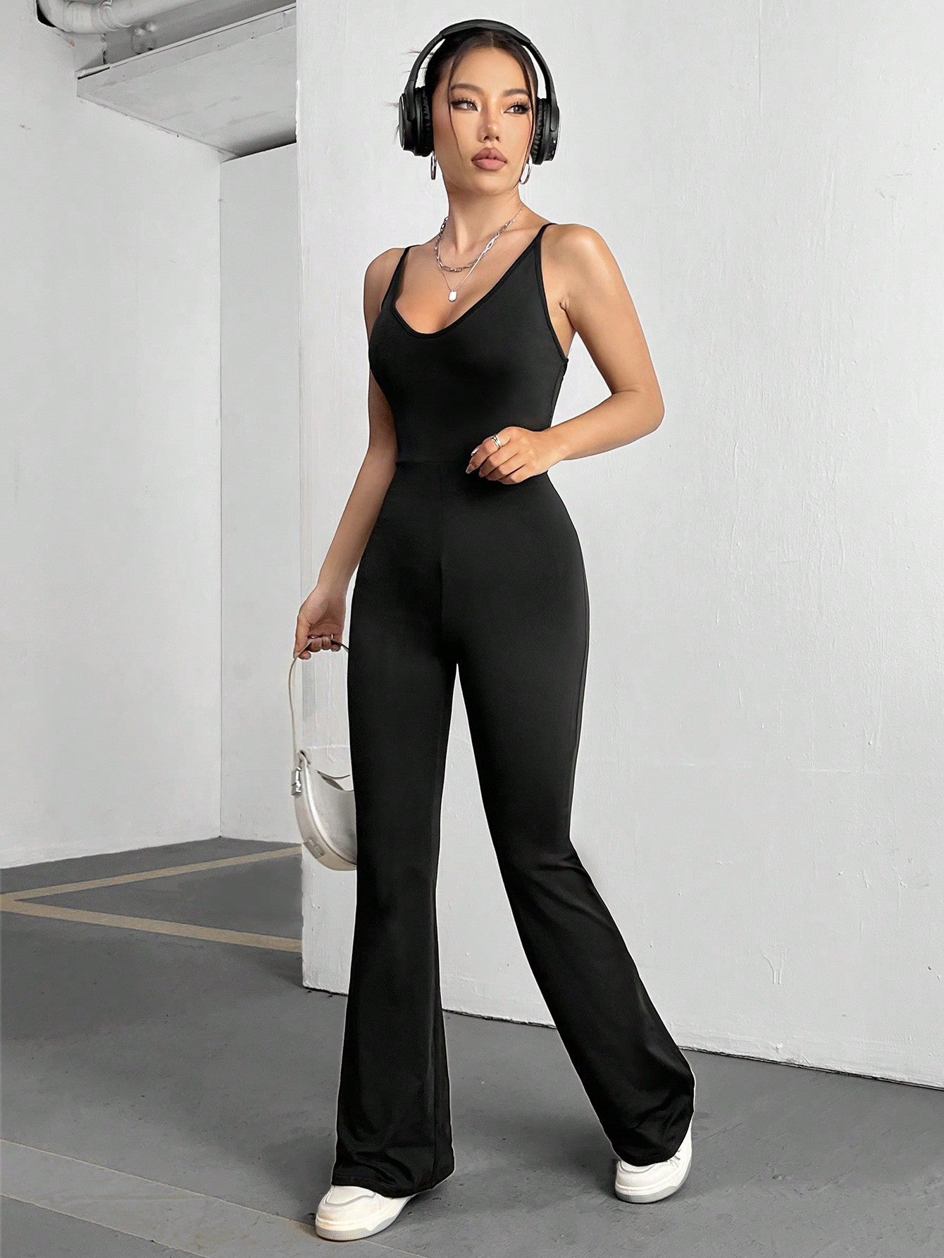 Women's Solid Color Sleeveless Jumpsuit