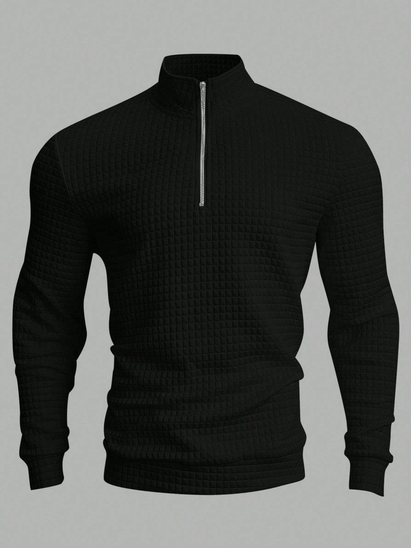 Men's Solid-colored Half-zipper Sweatshirt