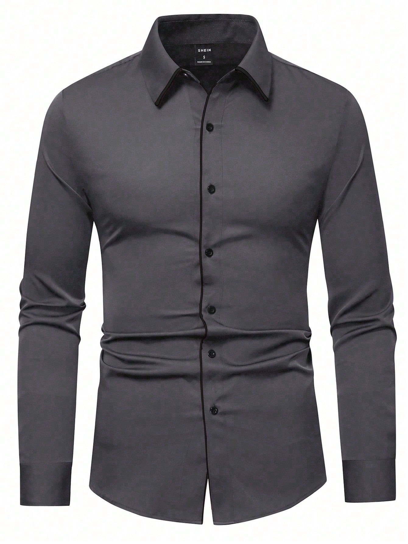 Manfinity Mode Men Contrast Trim Button Up Shirt