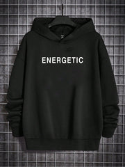 Manfinity Men Letter Printed Drop Shoulder Hoodie