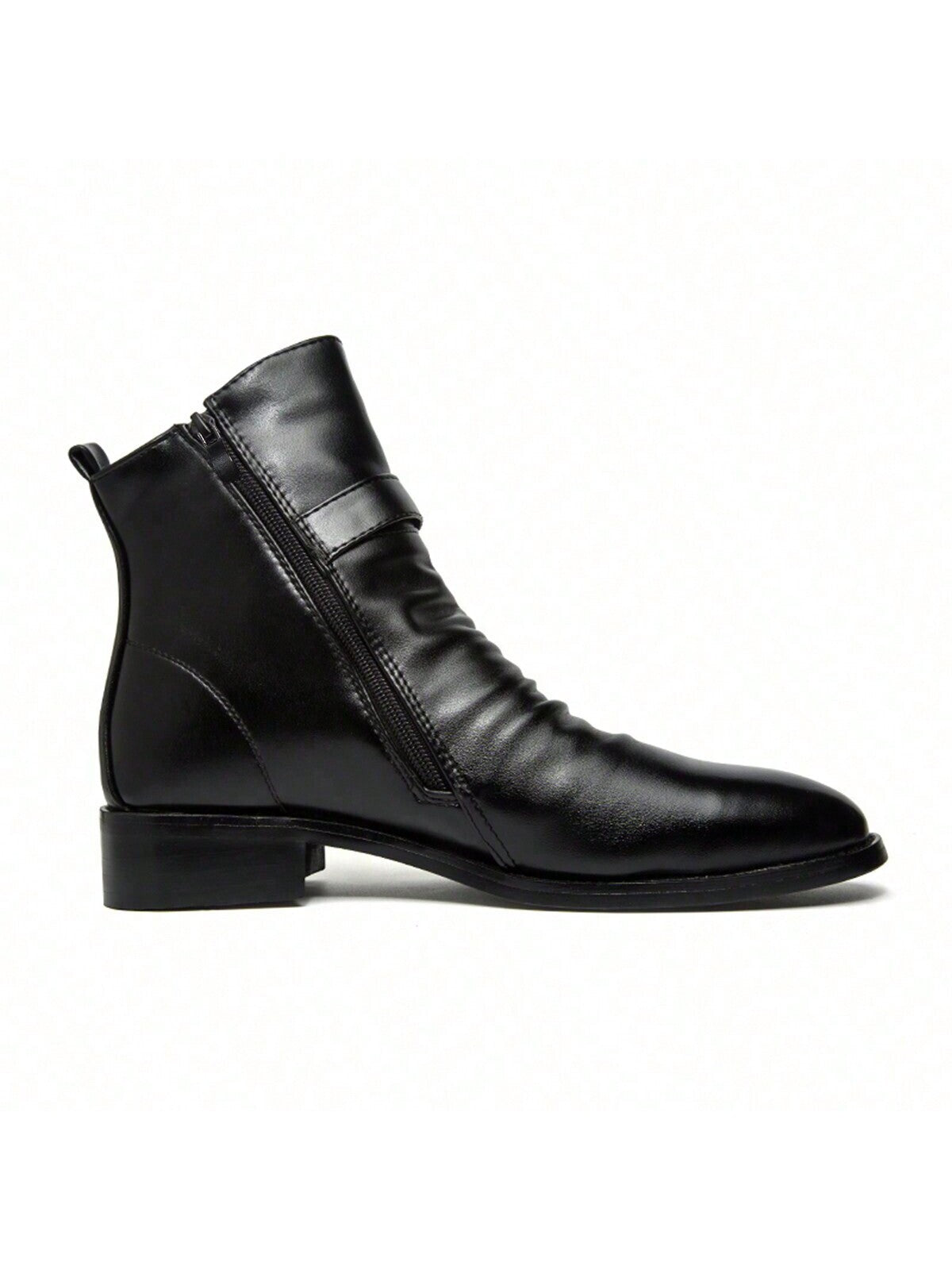 Autumn/winter British Style High Top Leather Men's Boots, Short Tube Boots, Versatile Ankle Boots With Pointy Toe Design