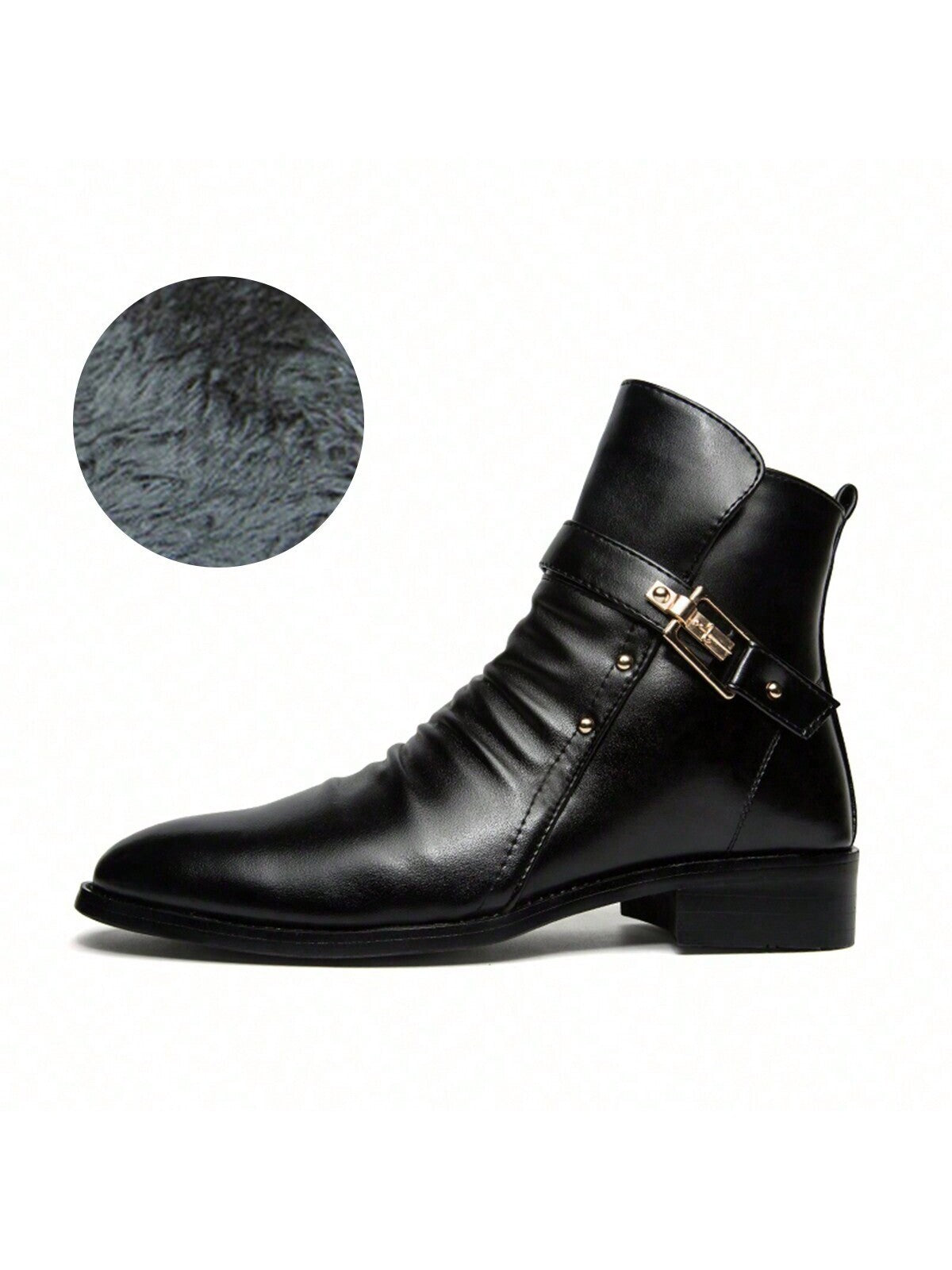 Autumn/winter British Style High Top Leather Men's Boots, Short Tube Boots, Versatile Ankle Boots With Pointy Toe Design