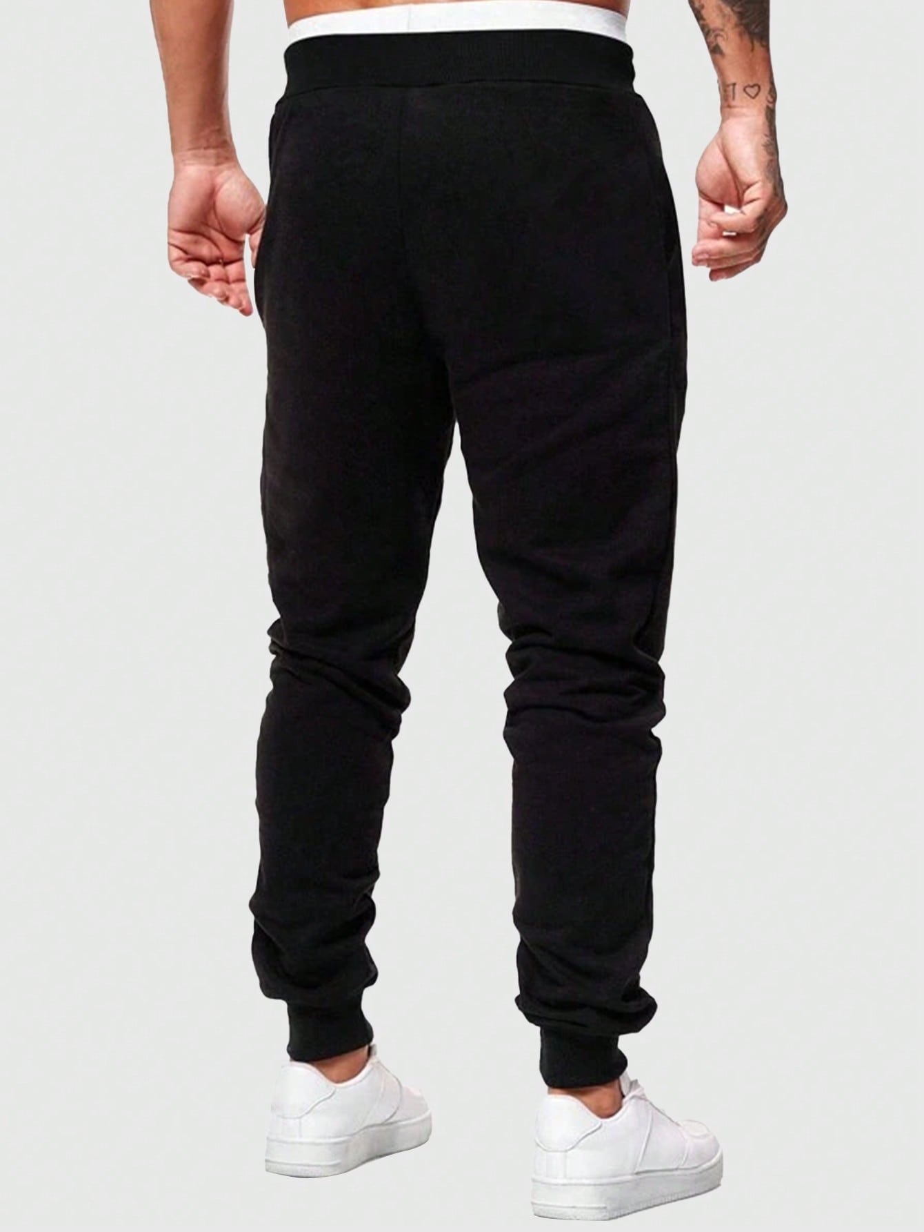 ROMWE Prep Men's Knitted Sweatpants With Slogan Print, Suitable For Daily Wear In Spring And Summer