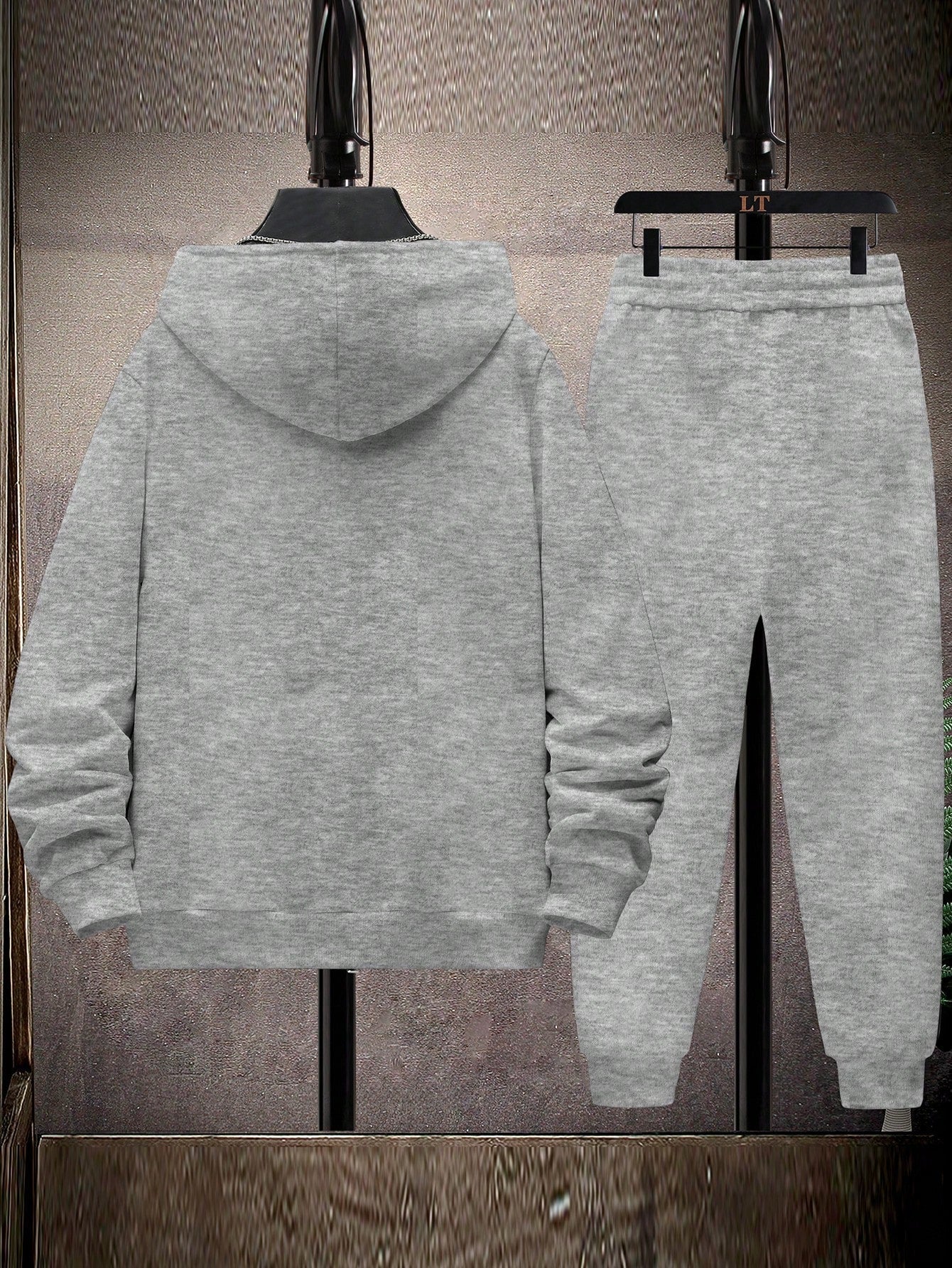 Men Two Tone Drawstring Hoodie & Sweatpants Without Tee